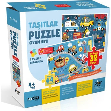 Piar Kids
Piar Kids / Taşıtlar Puzzle (Yapboz) Oyun Seti / 2 Puzzle Bir Arada / 64 Parça / 4+ Yaş