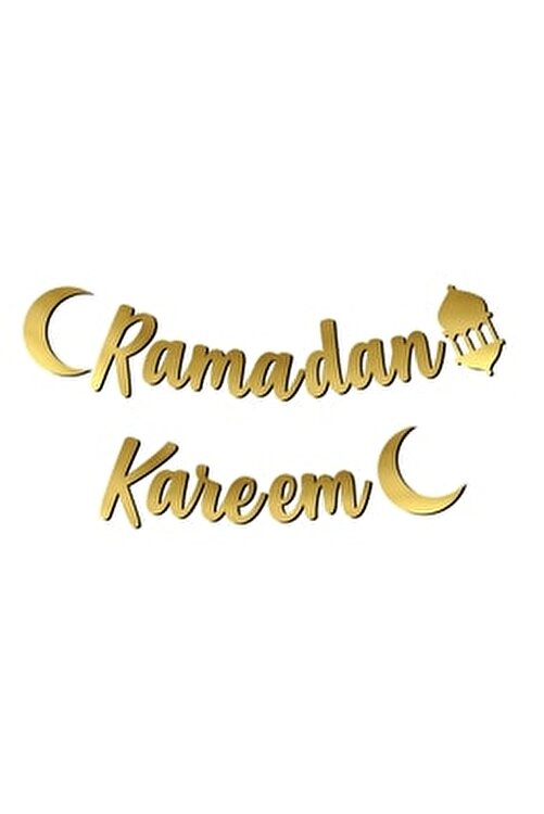 Ramadan Kareem Kaligrafi Duvar Süsü - Altın rengi - 200x20 cm