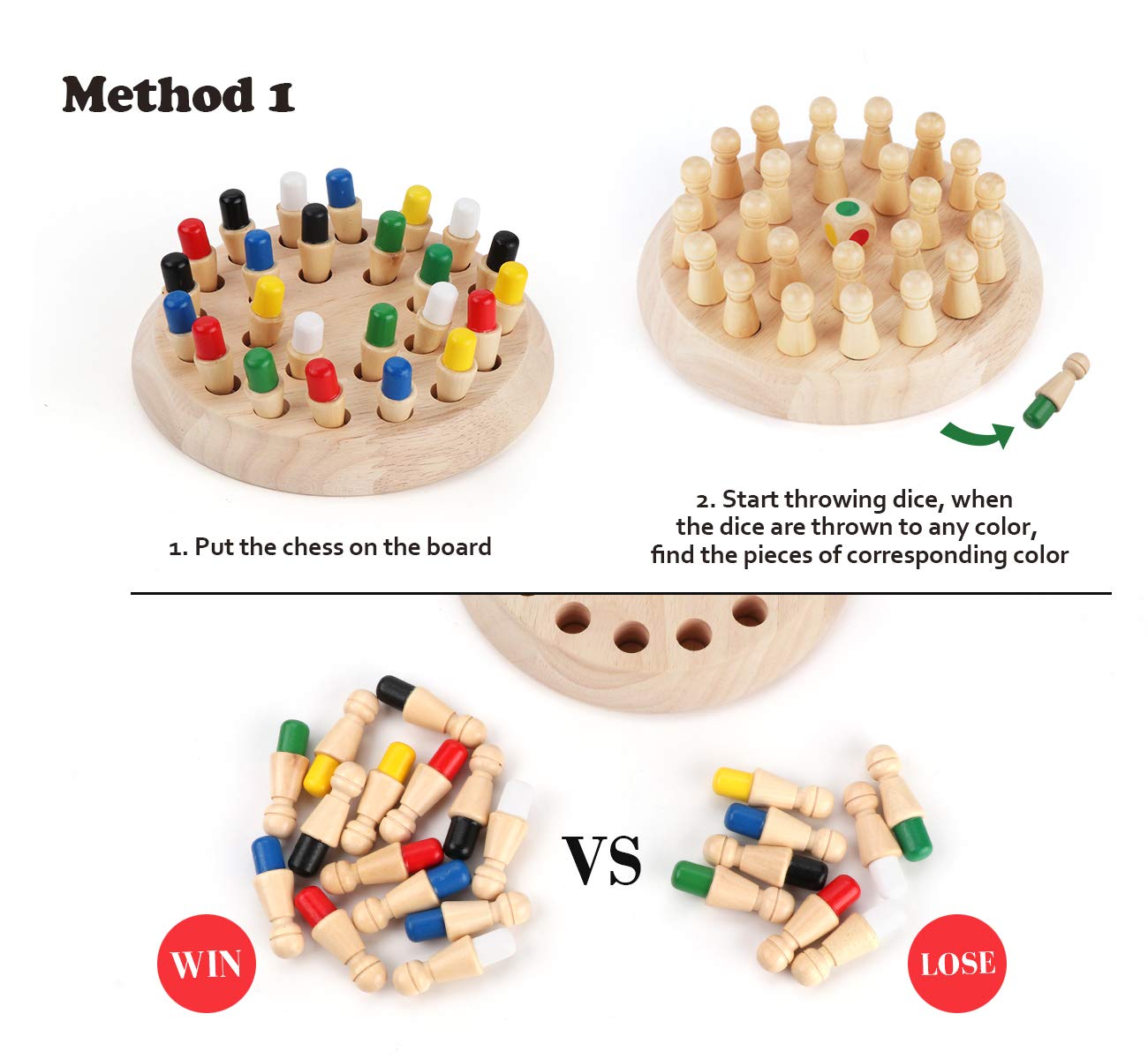 Wooden Memory Match Stick Chess Game | Educational Wooden Toys