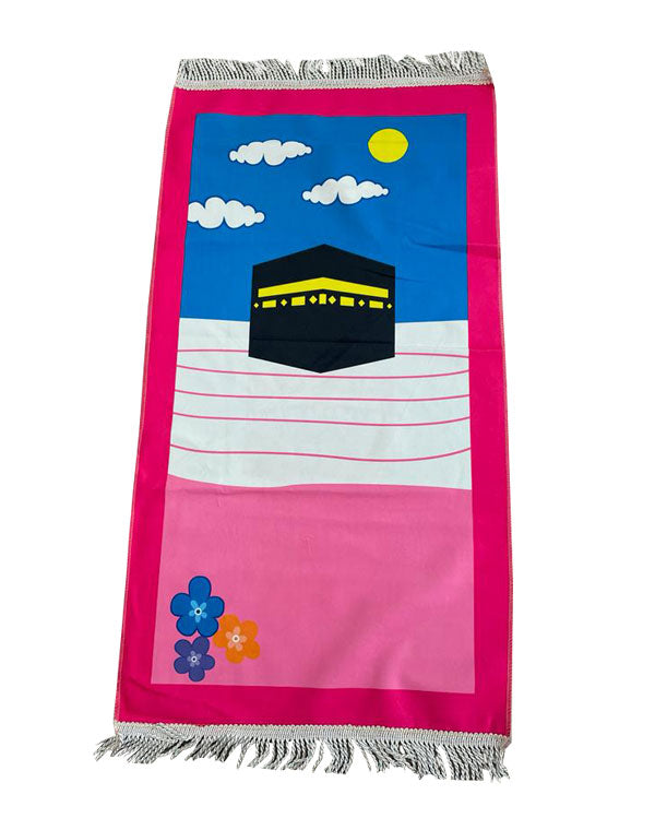 Kids Prayer Mats - pink / Cocuk Seccadesi (Kaabah - Kabe)