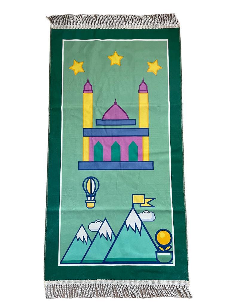 Kids Prayer Mats - green / Cocuk Seccadesi (Mountain)