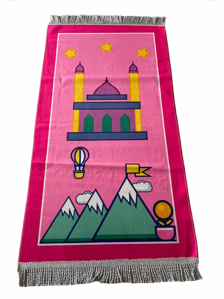 Kids Prayer Mats - pink / Cocuk Seccadesi (Mountain)