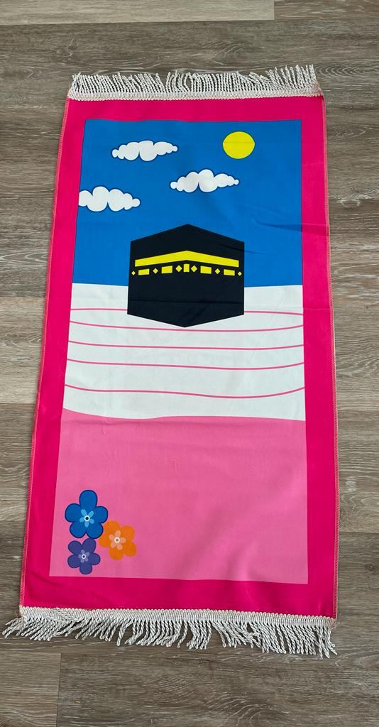 Kids Prayer Mats - pink / Cocuk Seccadesi (Kaabah - Kabe)