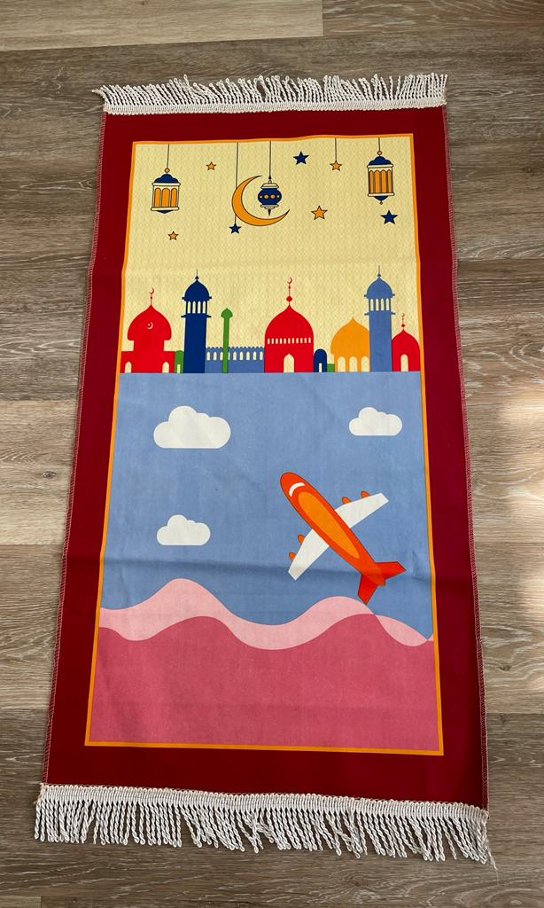 Kids Prayer Mats - darkred / Cocuk Seccadesi (Plane)