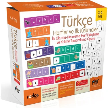 Türkçe İlk Harfler ve Kelimeler/İlk Okuma-Heceleme-Harf Eşleştirme ve Kelime Tamamlama Oyunu/3-6 Yaş