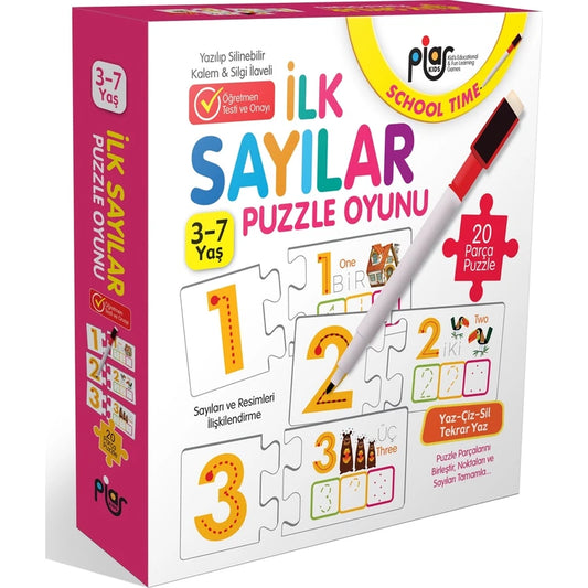 Piar Kids / İlk Sayılar Eşleştirme-Ilişkilendirme ve Puzzle Oyunu / 3-7 Yaş /