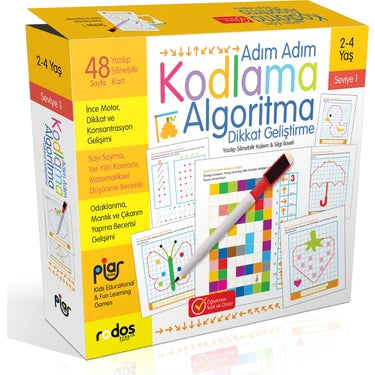 Piar Kids / Adım Adım Kodlama, Algoritma 2-4 Yaş / Seviye 1