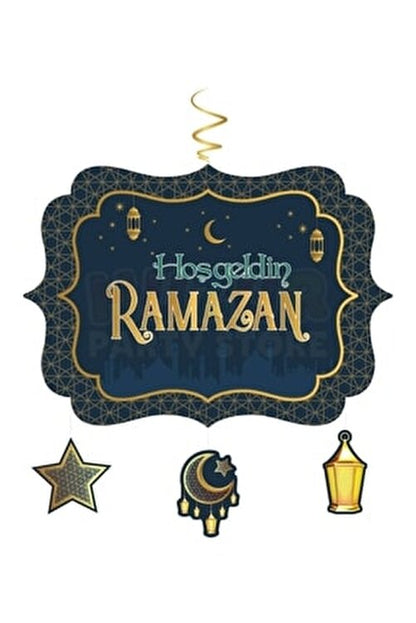 Hoşgeldin Ramazan Yazılı Asmalı Tavan Sarkıt Süsü Ramazan Bayramı