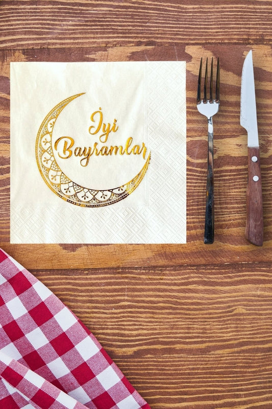 Iyi Bayramlar - Gold Gilded Napkin 16 Piece