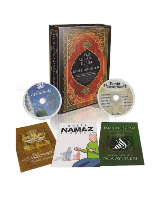 Quran and Religious  Information Set (4-Piece ) - 4'LÜ KURANI KERİM VE DİNİ BİLGİLER SETİ