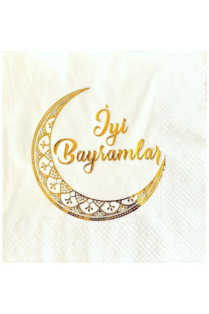 Iyi Bayramlar - Gold Gilded Napkin 16 Piece